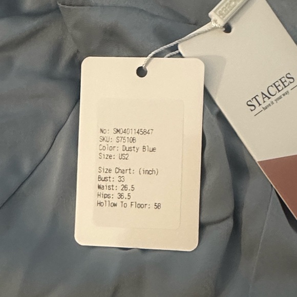 🆕 STACEES Trumpet/Mermaid One-Shoulder Stretch Satin Bridesmaid Dress Bowknot 2 - Picture 7 of 11